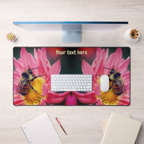 Bumble Bee On Pink Daisy Flower Personalized  Desk Mat