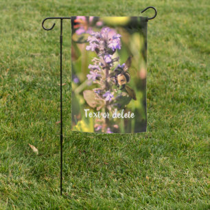 Bumble Bee On Purple Flower Personalized Garden Flag