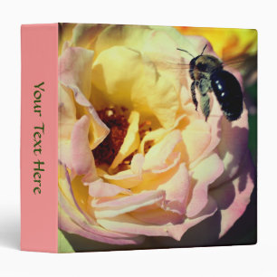 Bumble Bee On Rose Nature Personalized 3 Ring Binder