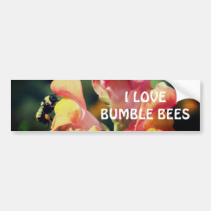 Bumble Bee On Snapdragon Flower Bumper Sticker