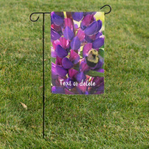 Bumble Bee On Wild Lupine Flower Personalized Garden Flag