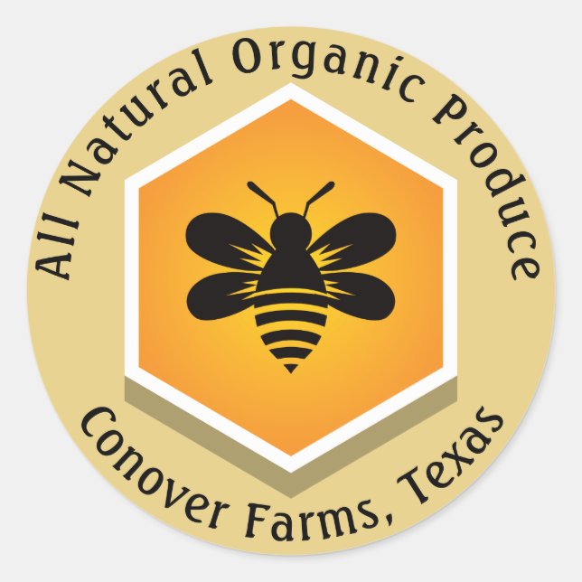 Bumble Bee Organic Produce Classic Round Sticker (Front)