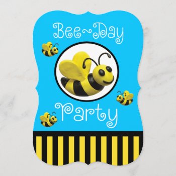 Bumble Bee Party Birthday Invitation by AmyVangsgard at Zazzle