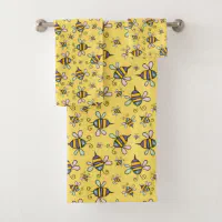 Honey Bees & Honeycomb Bath Towel Set, Zazzle