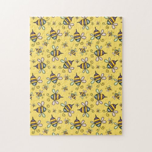 Bumble Bee Pattern Jigsaw Puzzle