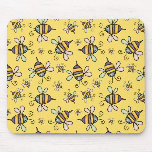 Bumble Bee Pattern  Mouse Pad (Front)