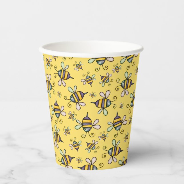 Bumble Bee Pattern Paper Cups (Front)