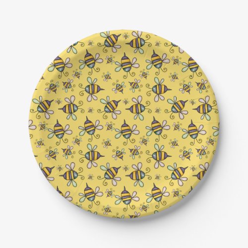 Bumble Bee Pattern Paper Plates
