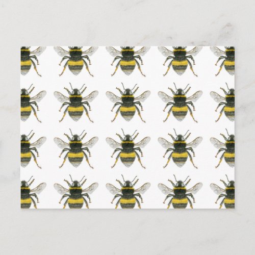 Bumble Bee Pattern Postcard