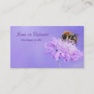 Bumble Bee Perched on a Purple Flower Business Card