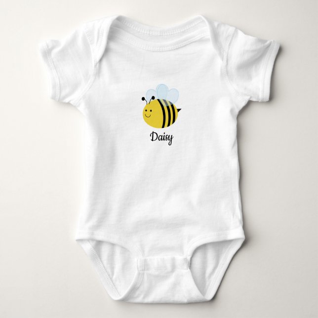 Bumble Bee Personalized Baby Bodysuit (Front)