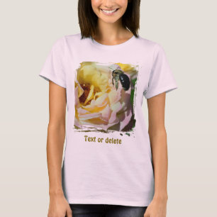 Bumble Bee Pink Rose Nature Personalized T-Shirt