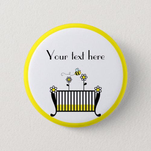 Bumble Bee Polka Dot Baby Shower Button