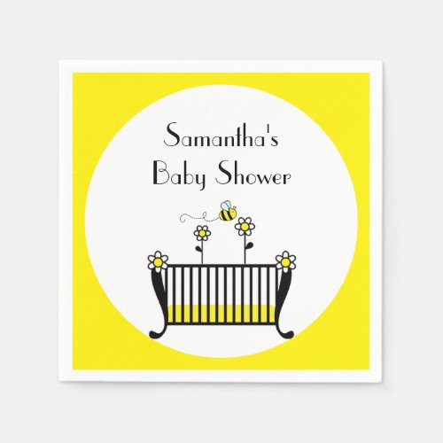 Bumble Bee Polka Dot Baby Shower Napkins