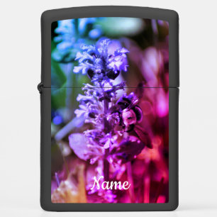 Bumble Bee Purple Flower Abstract Personalized Zippo Lighter