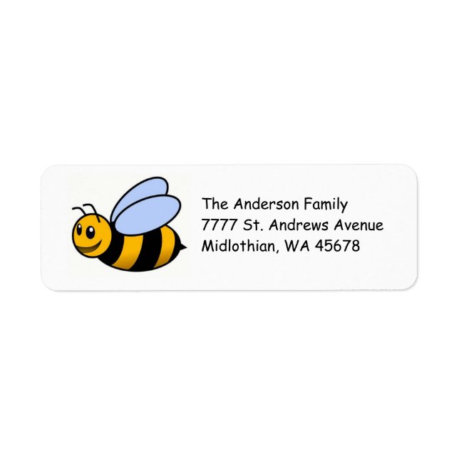 Bumble Bee Return Address Label (Front)