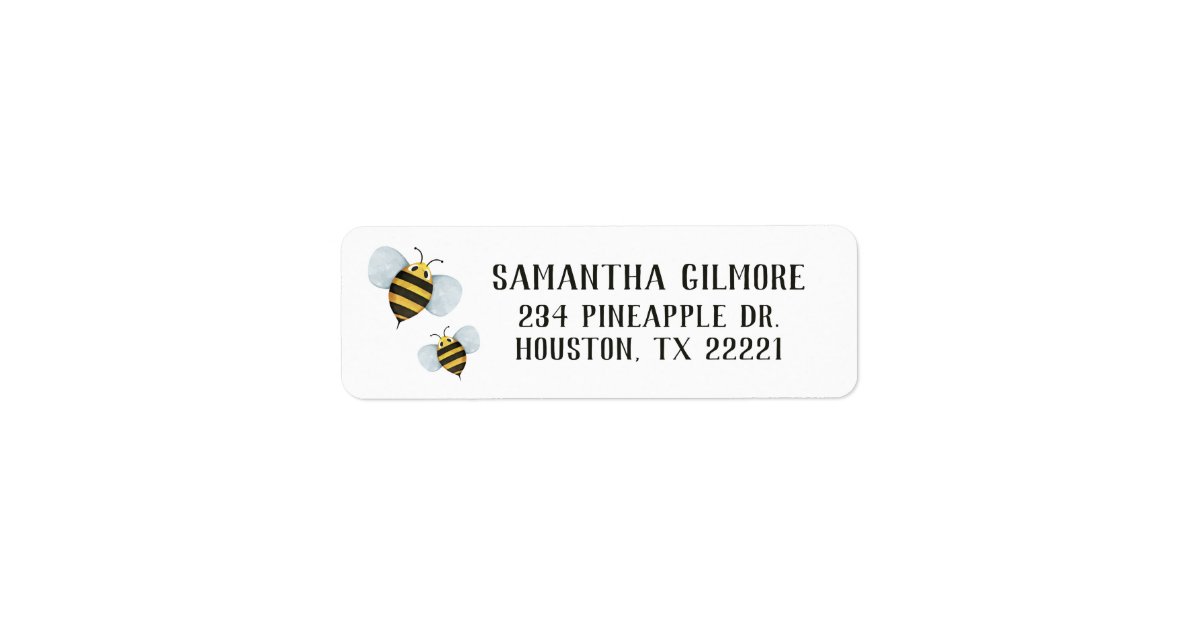 Bumble Bee Return Address Labels Zazzle