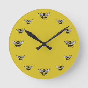 Bumble Bee Round Clock