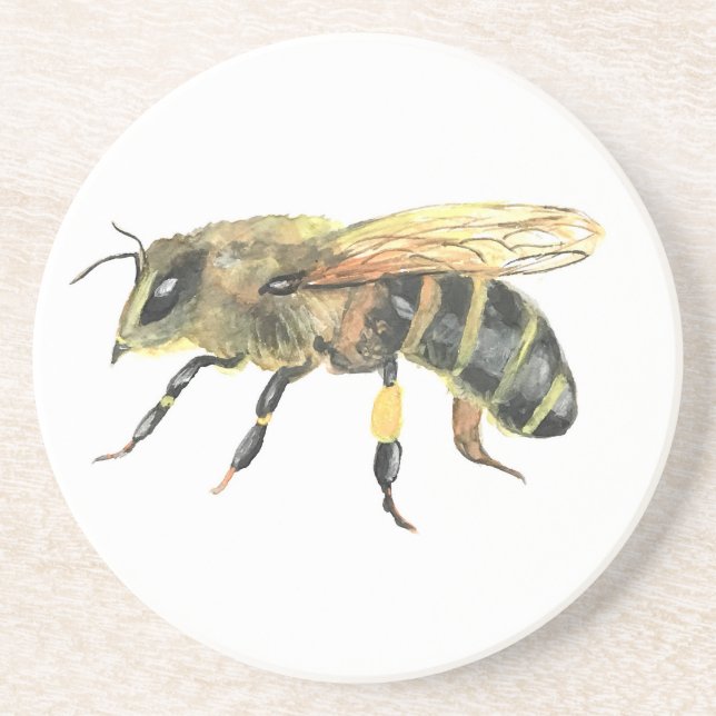 Bumble bee sandstone coaster (Front)