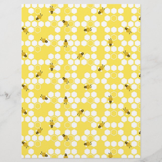 Bumble Bee Scrapbook Paper Dual-sided (Front)