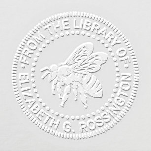 Bumble Bee Side View “From the library of” Name Embosser