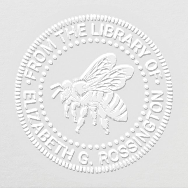 Bumble Bee Side View “From the library of” Name Embosser (Design)