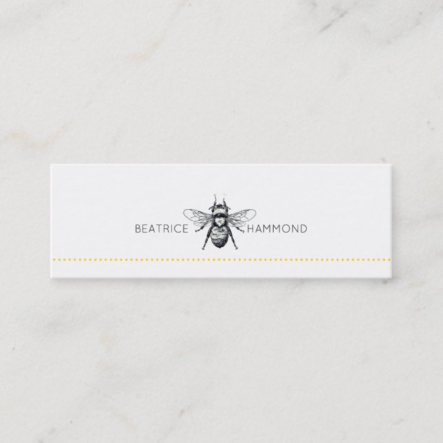 Bumble Bee Skinny Profile Mini Business Card (Front)