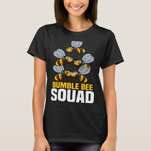 Bumble Bee Squad Flower Pollinator Stingers Bee T-Shirt (Front)