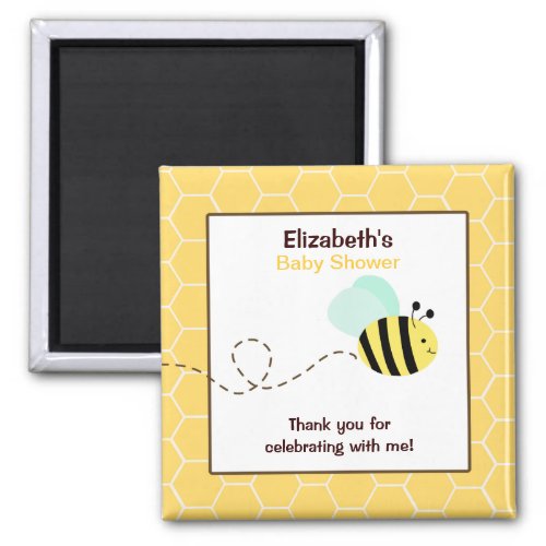 Bumble Bee Square Favor Magnet