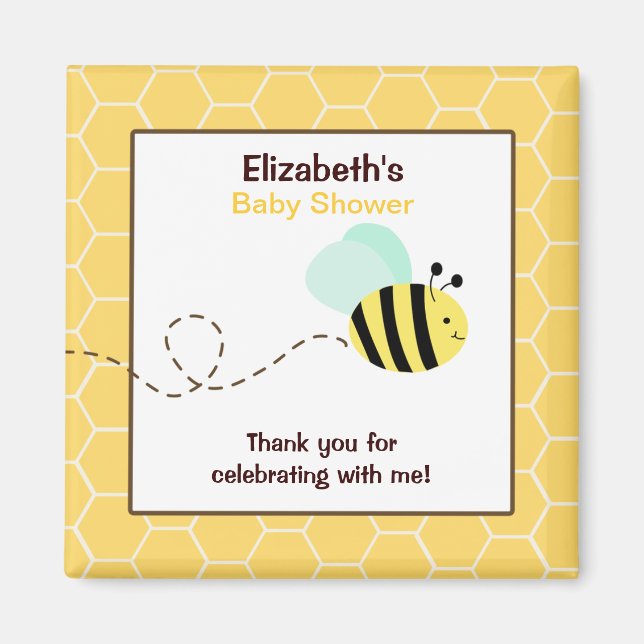 Bumble Bee Square Favor Magnet (Front)