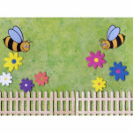 Bumble Bee Standing Image Statuette<br><div class="desc">Cute Bumble Bee standing image. Perfect little accent for child's room. The blank area between the bumble-bees can be customized to your liking: Add a loved one's name or even a photo for an individualized touch. (Click on orange "Customize it" link below image... Zazzle will guide you thru the process.)...</div>