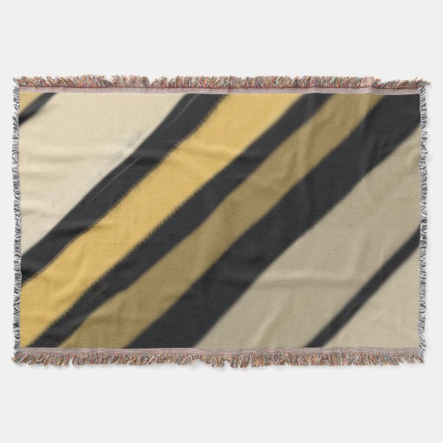 Bumble Bee Striped Colors Throw Blanket (Front)