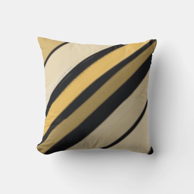 Bumble Bee Striped Colors Throw Pillow (Front)