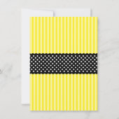 Bumble Bee Striped Dots Baby Shower Invitations (Back)