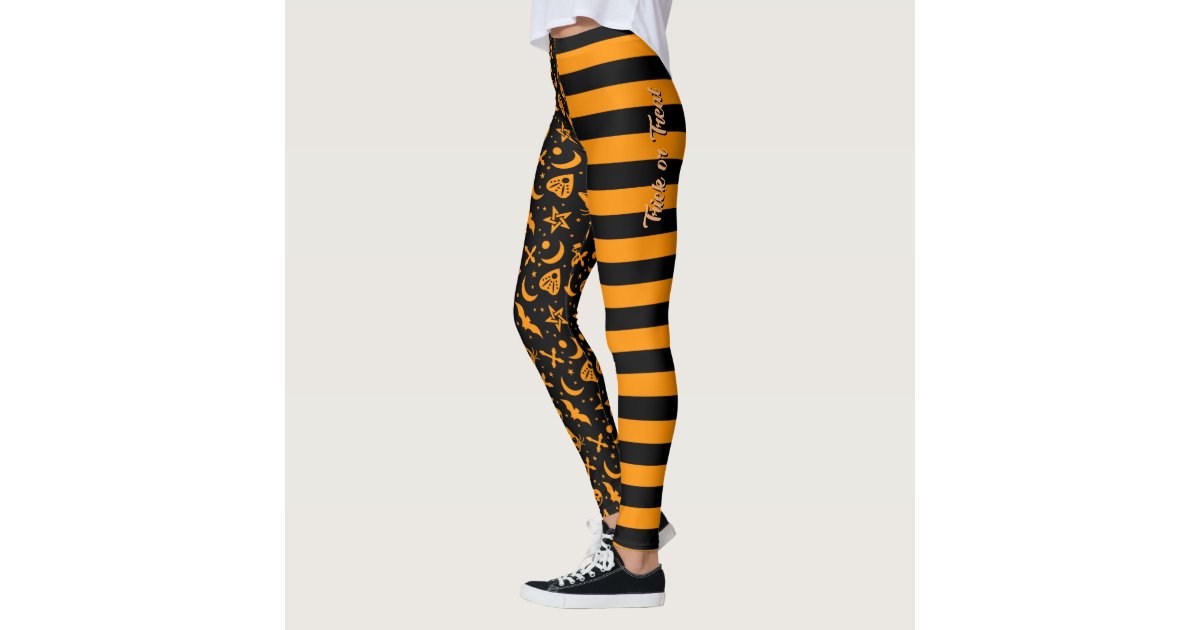 Bumble Bee Striped Halloween Spooky Witch Planchet Leggings