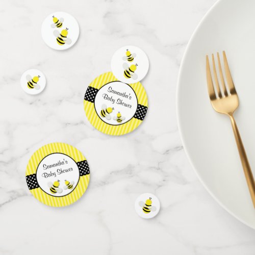 Bumble Bee Striped Polka Dots Baby Shower Confetti