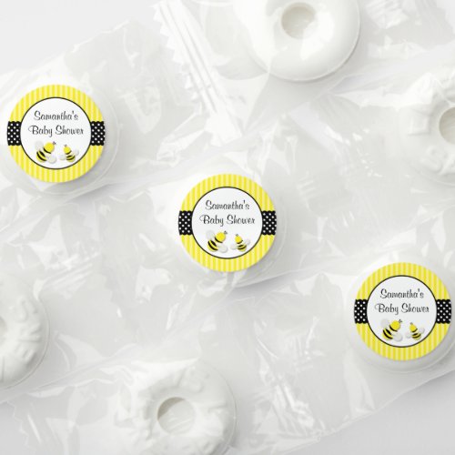Bumble Bee Striped Polka Dots Baby Shower Life Saver Mints