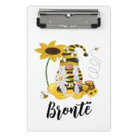 Bumble Bee Sunflower Personalized Gnome Clipboard