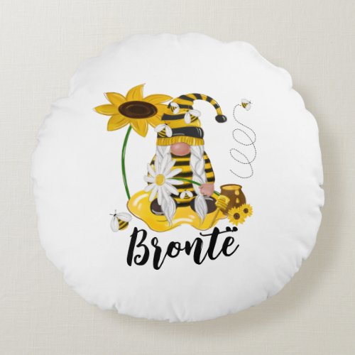 Bumble Bee Sunflower Personalized Gnome Cushion