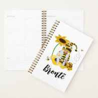 Bumble Bee Sunflower Personalized Gnome Planner