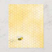 Bumble bee sunflowers baby shower invitation (Back)