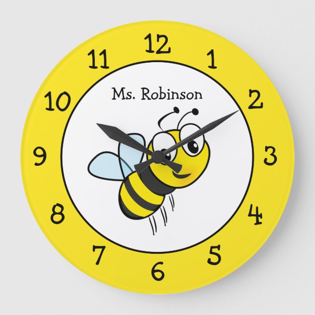 Bumble Bee Teacher's Classroom Large Clock (Front)