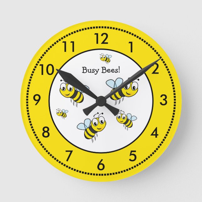 Bumble Bee Teacher's Round Clock (Front)