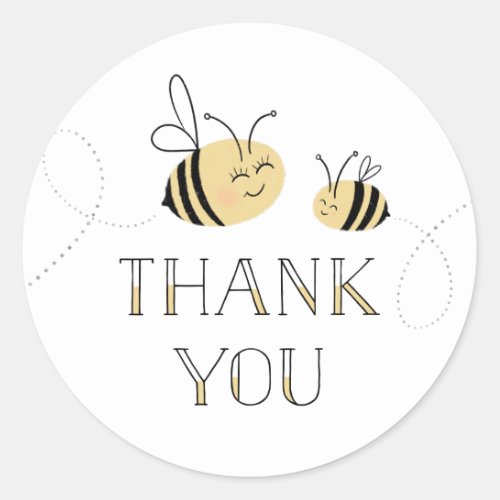 Bumble Bee Thank You Classic Round Sticker