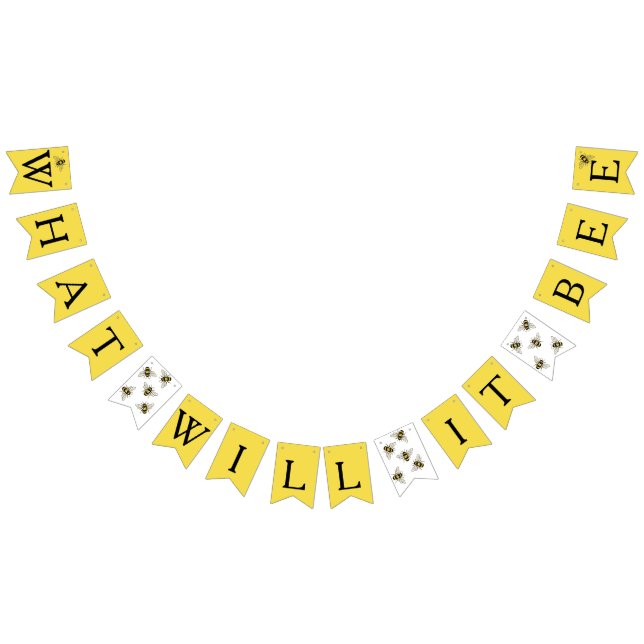 Bumble bee theme baby bee shower bunting flags (All)