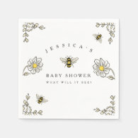 Bumble Bee Theme Baby Shower Napkins