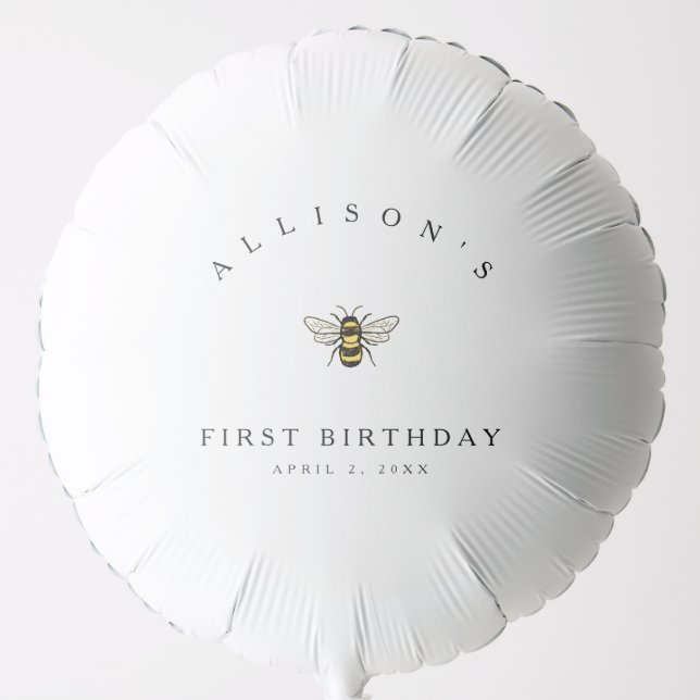 Bumble Bee Theme Birthday Balloon (Front)