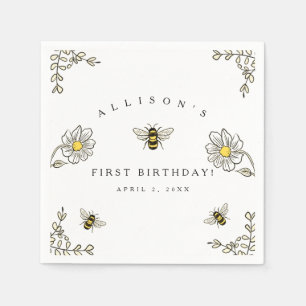 Bumble Bee Theme Birthday party Napkins
