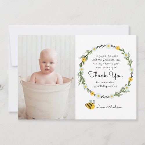 Bumble Bee Themed Birthday Thank You Cards