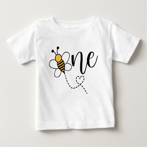 Bumble Bee Themed ONE 1st Birthday Baby Baby T_Shirt